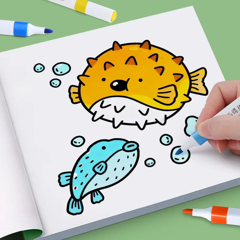 24 Page Fun Coloring Book, Warm Moments for Girls, Creative Entertainment, Fantasy Illustrations, Hand Drawn Art Drawing Book