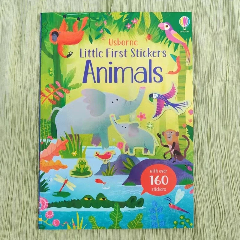 Toddler Reusable Sticker Travel/Animals Books Cartoon DIY Educational Preschool Cognition Learning Toys for Child Age 3-8 Gifts