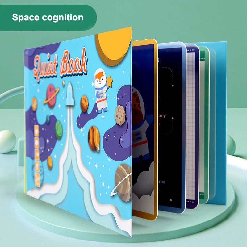 Montessori Busy Book for Kids Toddlers Educational Toys Baby Diy Paste Quiet Book Children Animals Numbers Matching Puzzles Toys