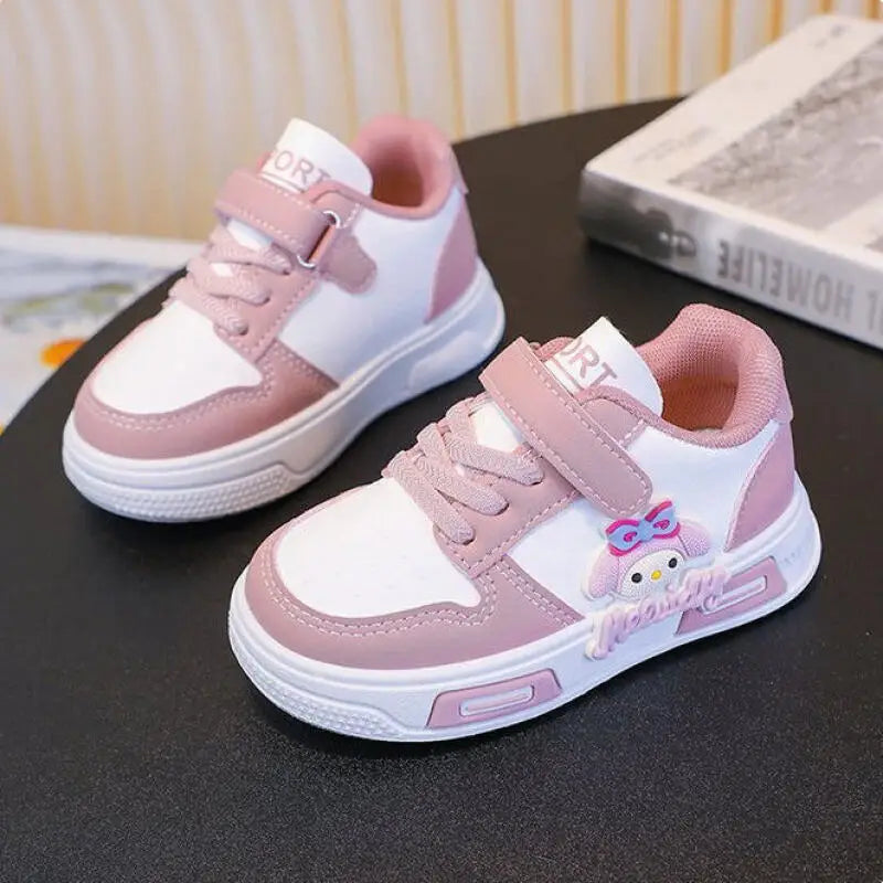 Sanrio Children's My Melody Girls Sneakers New Fashion Cartoon Casual Shoes Anime Soft Sole Sports Shoes Kawaii Board Shoes