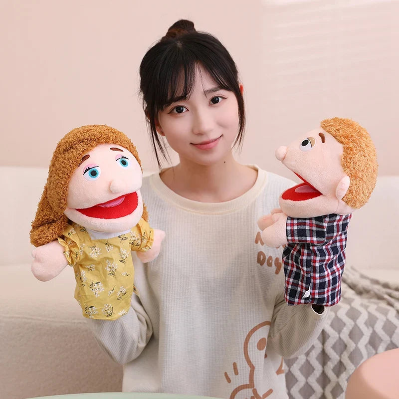 28-33cm Kids Plush Finger & Hand Puppet Popular Activity Boy Girl Role Play Bedtime Story Props Family Role Playing Toys Doll