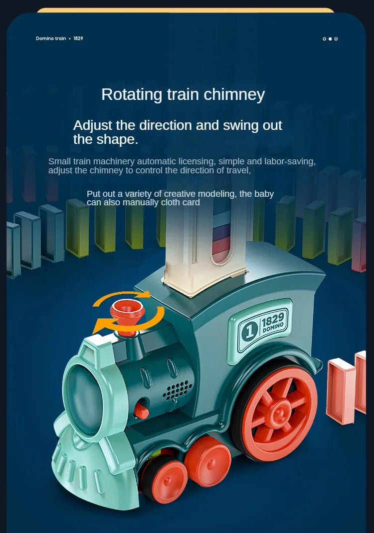 Automatic Laying Domino Train Electric Car Brick Blocks Kits Creative Games Intelligence Educational DIY Toys Kids Birthday Gift