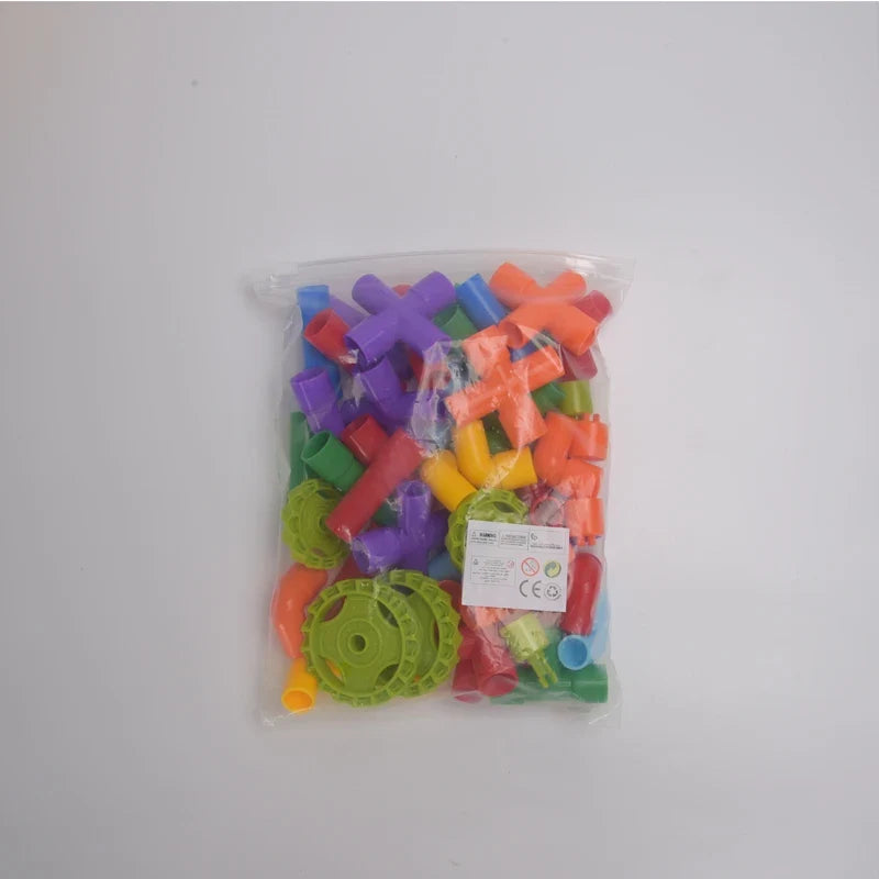 Building  By Splicing  Water Pipes With Building Blocks DIY Toys