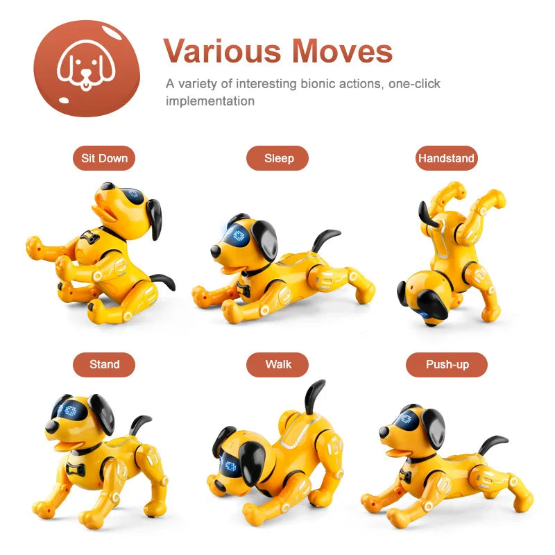 R19 Remote Control Robot Dog Toy Electronic Pets Programmable Robot Feeding interaction RC Robotic Stunt Puppy Children Toy
