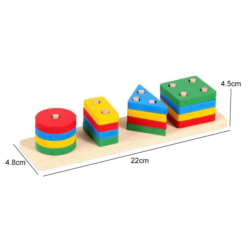 Children Wooden Toys Shape Matching Kids Montessori Early Education Toy Clock Rainbow Tower Caterpillar Around Beads Gifts TMZ