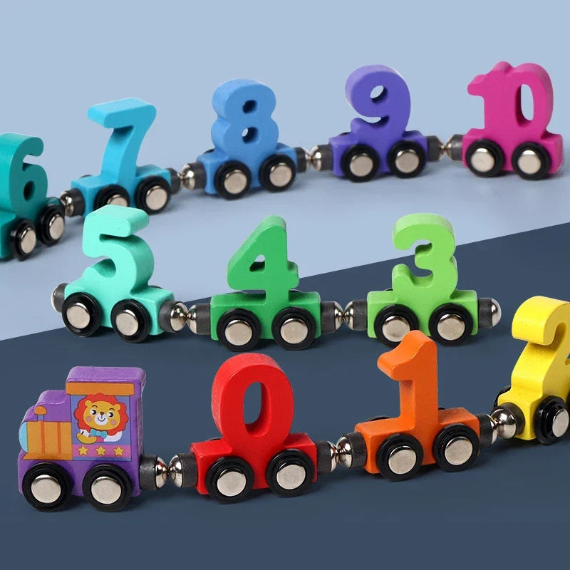 Wooden Magnetic Number Train Set – Montessori Learning Toy for Toddlers