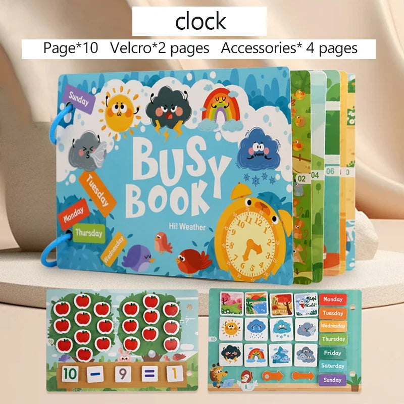 Montessori Baby Busy book My First Quiet Book Paste Early Learning Education Toy Children Toy Matching Game for Babies 2 3 Years