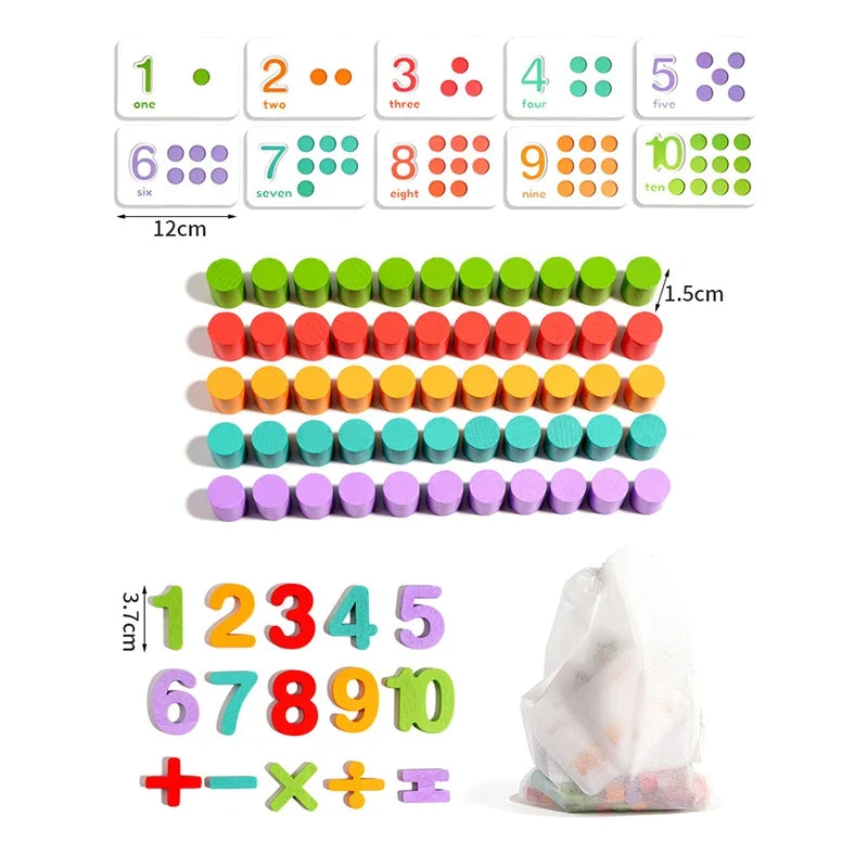 Montessori Wooden Math Toy Set – Number & Arithmetic Learning Game for Ages 2–6