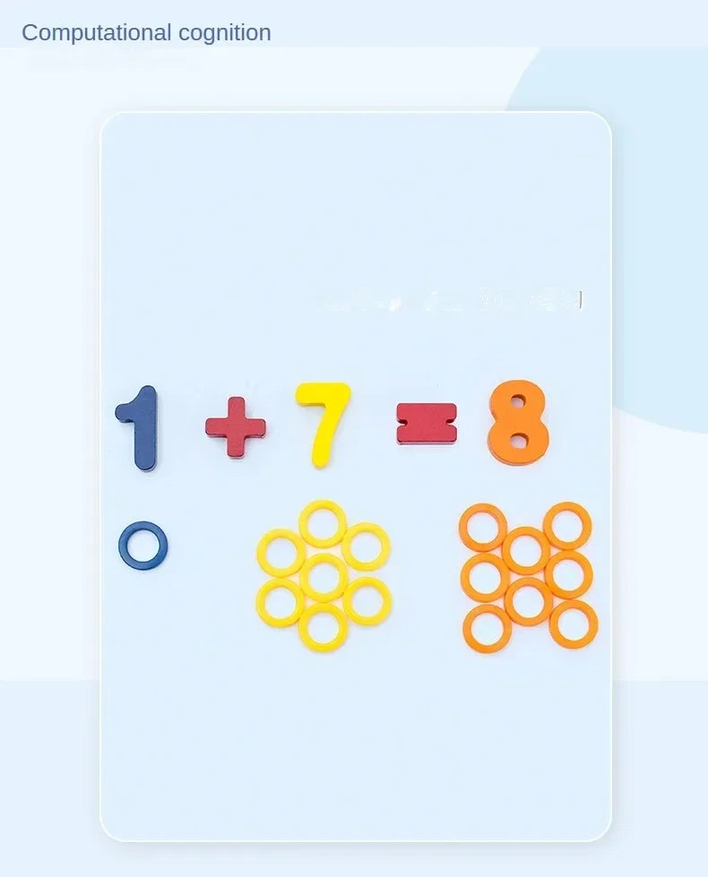 Montessori Toys Wooden Number Puzzle Sorting For Toddlers Shape Sorter Counting Fishing Game Educational Math Stacking Block