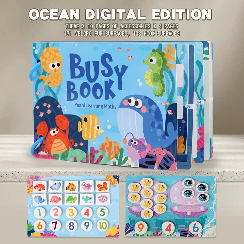 Early Education Puzzle Enlightenment Busy Book, Multiple Themes of Cognitive Tear-Off Toy Book, Early Development of Concentration and Hand-Eye Coordination