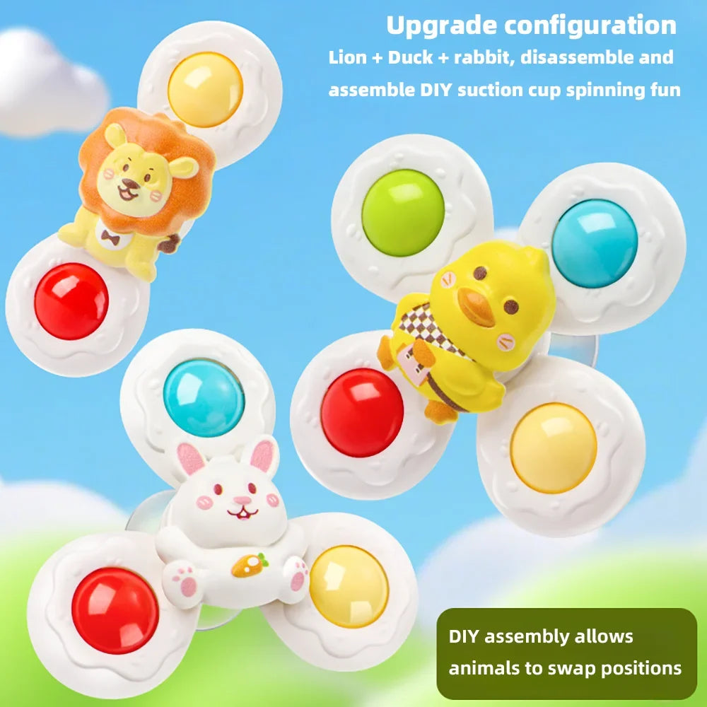 Baby Sucker Spinning Toys Children Bath Montessori Education Rotating 3 Years Bathroom Toys for Toddler Infant Toys for Baby