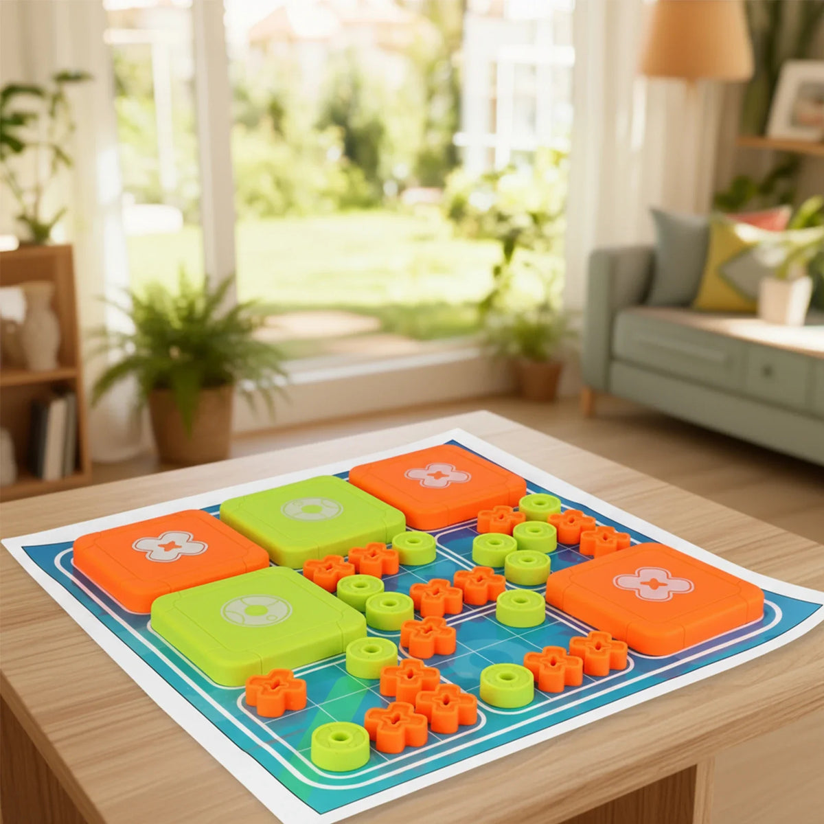 3-in-1 Tic Tac Toe Bolt Game Handheld Puzzle Set Travel-Friendly Great for Christmas Party Games Family Fun Game Night