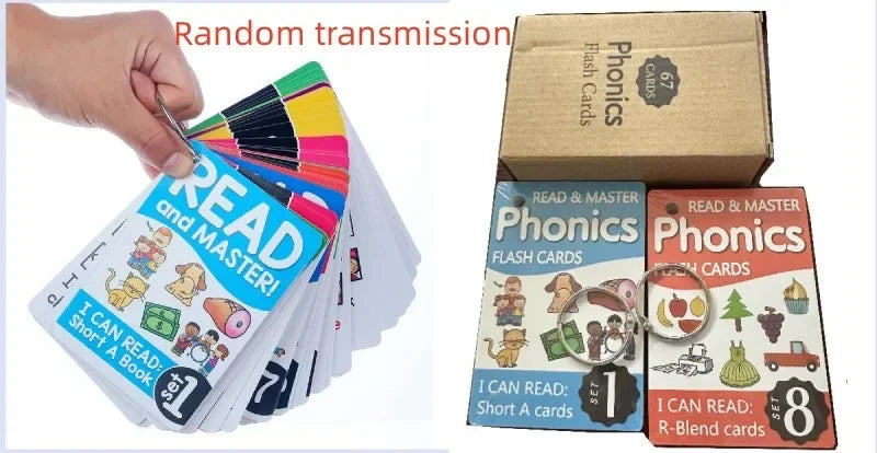 Early Learning 15set  Phonics Card Books Educational Language Toys Word Readings English Learning Gifts for Kids in Learning Education
