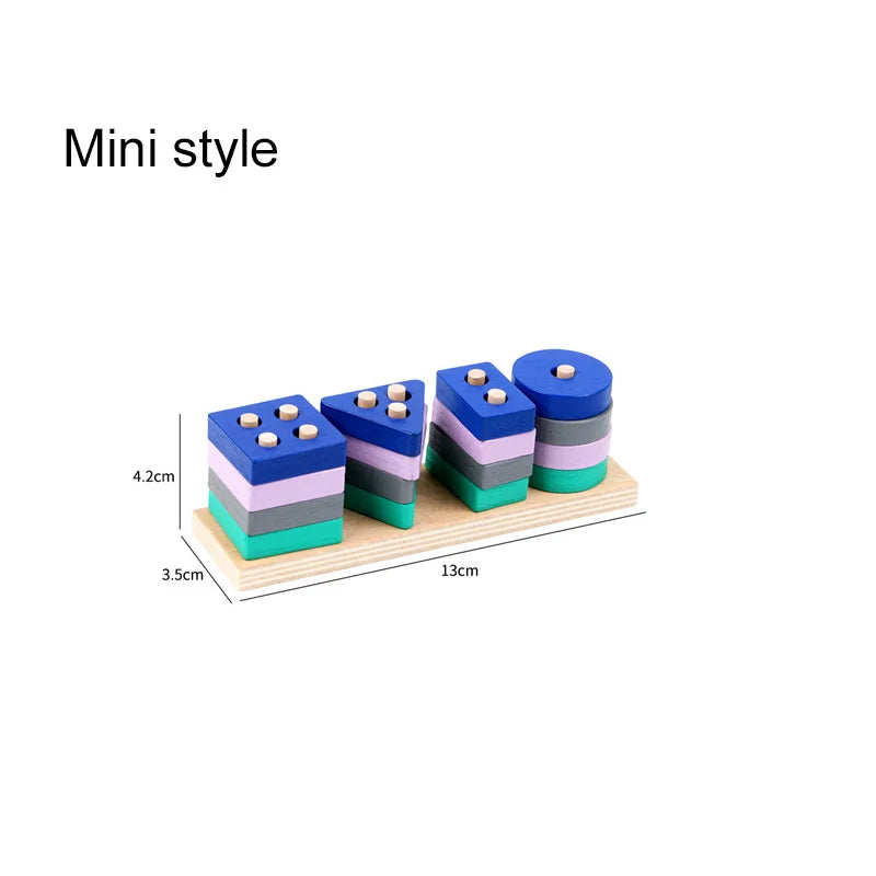 Children Wooden Toys Shape Matching Kids Montessori Early Education Toy Clock Rainbow Tower Caterpillar Around Beads Gifts TMZ