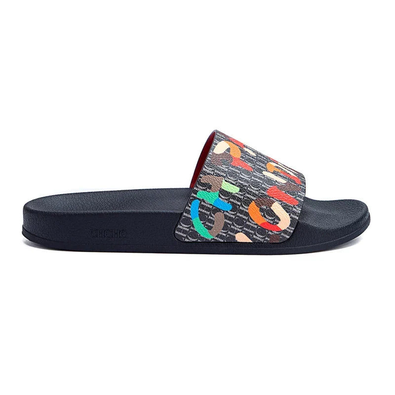 CH Women's Slippers Trendy Style Letter Print Design High Quality Beach Slippers Can Be Worn Out Premium Fashion Women's Casual