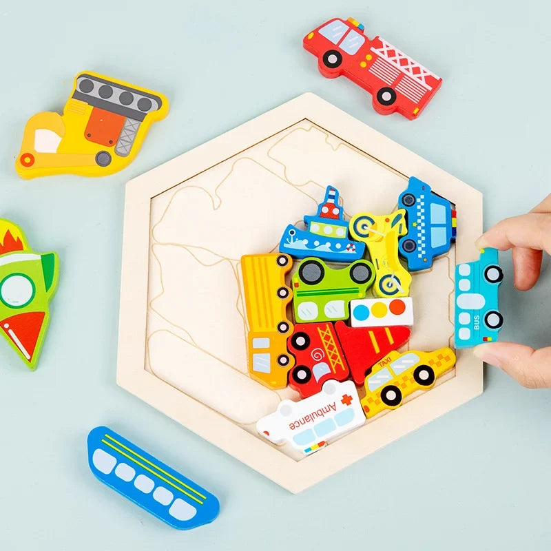 Baby Toy Wooden jigsaw Puzzle Creative 3D Puzzle for Children's Intelligence Development Early Educational toys for Children