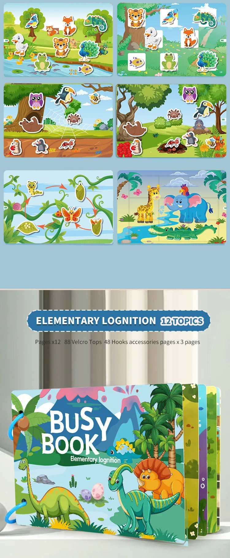 Montessori Baby Quiet Book – My First Learning Activity Book for Toddlers