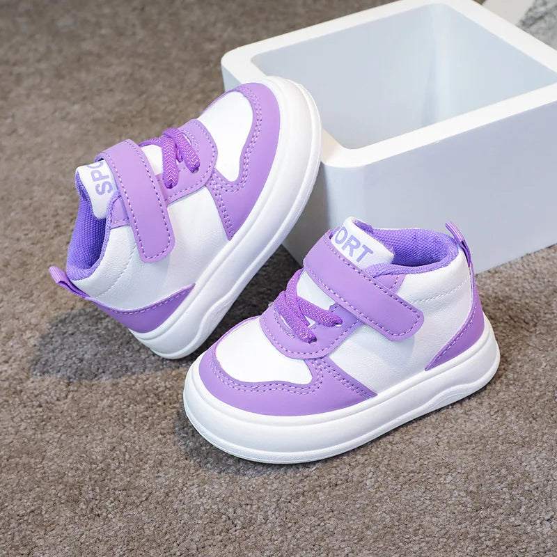 Fashion Kids Sneakers Spring Autumn High Top Breathable Casual Shoes Girls Non-slip Board Shoes Boys Outdoors Basketball Shoes