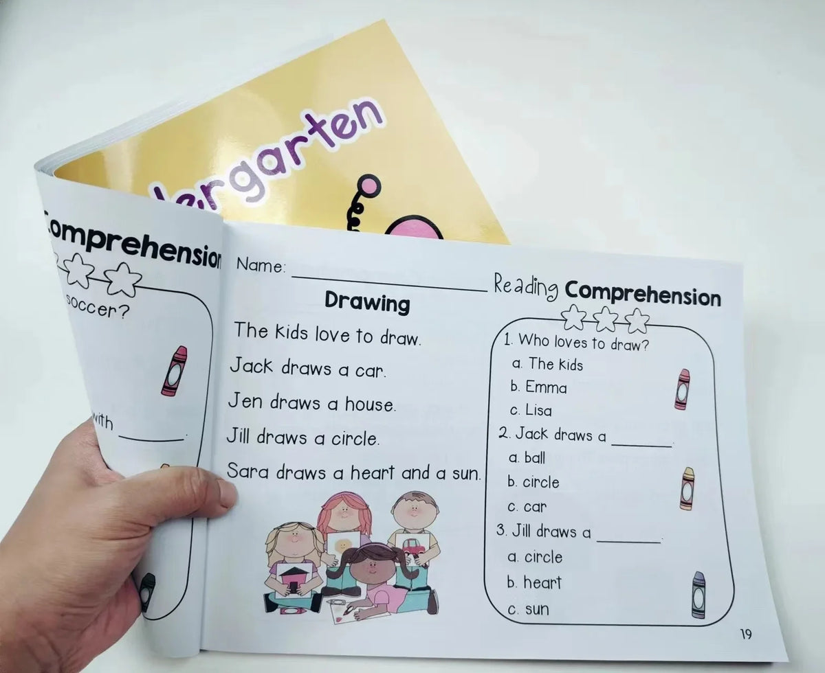 Kindergarten English Reading Comprehension Exercise Books Using Sentences Pictures and Questions To Improve Learning Skills