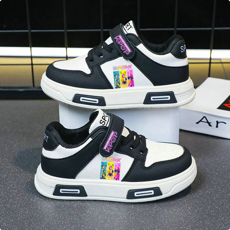 Kpop Demon Hunters Kids shoes Children Sneakers For Girls Shoe Autumn White Shoe Casual Running Shoe Anti Slip Soft Sole Tenis