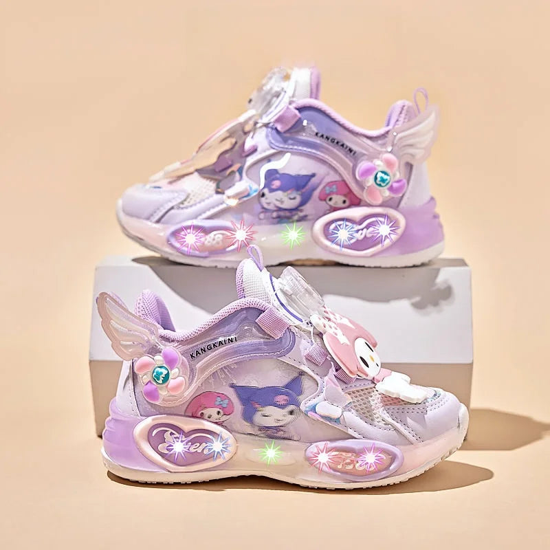Kids'Casual Shoes Sneakers Mesh For Girls Cartoon My Melody Breathable Anti-slip Soft Bottom Pruple Pink Size 26-35