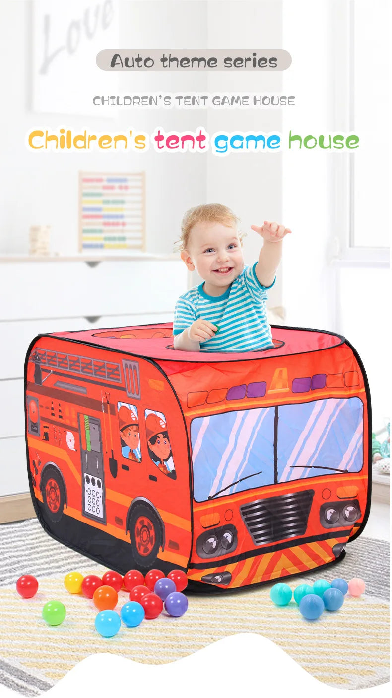 Game House Play Tents Bus Ocean Car Foldable Pop Up Toys Playhouse Children Toy Boy Girls Indoor House Ocean Balls Pool Toy Tent