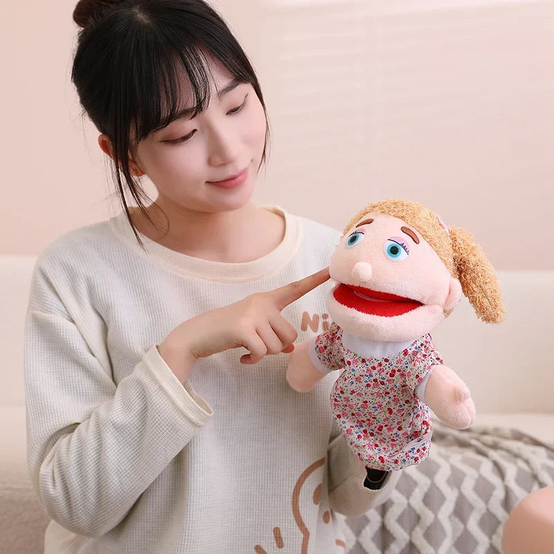 28-33cm Kids Plush Finger & Hand Puppet Popular Activity Boy Girl Role Play Bedtime Story Props Family Role Playing Toys Doll