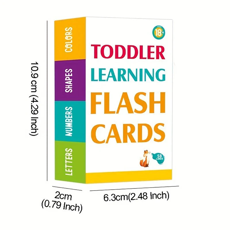 58PCS ABC Alphabet Flashcards Montessori Early Education Toys Baby Shapes Animals Learning Cards Games Puzzles For Kids Gifts