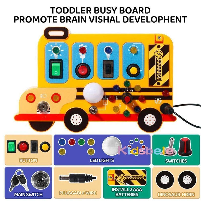 Montessori Busy Board for Toddlers – Sensory Activity Board for Fine Motor Skills