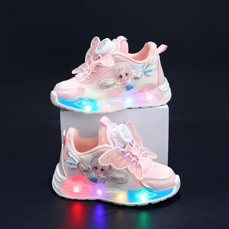 New Disney kids frozen princess cute Casual shoes non-slip soft bottom sports shoes for girl gift eu size 21-30