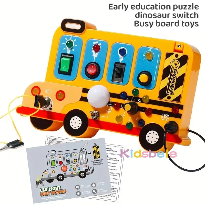 Montessori Busy Board for Toddlers – Sensory Activity Board for Fine Motor Skills