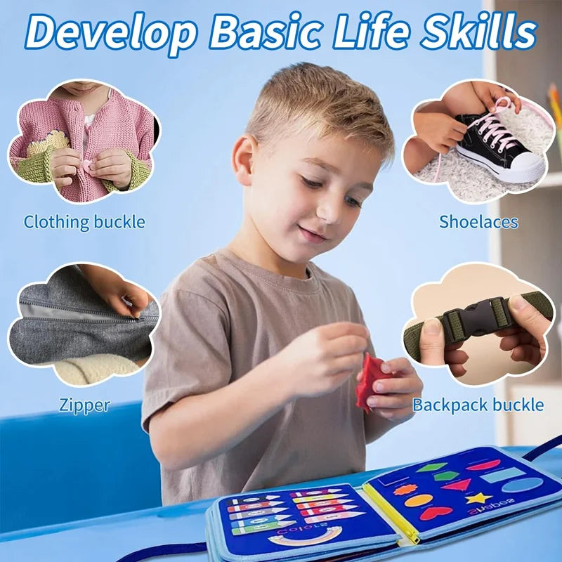 2026 New Montessori Busy Board Educational Activity Developing Sensory Board Fine Basic Dress Motor Skills Travel Toys Kids Gift