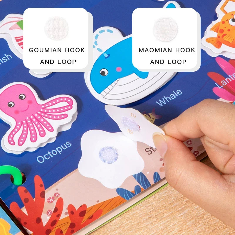 1pc Enlightenment Busy Book Paper Pasting Book Operation Board Baby Learning Children's Quiet Picture Books