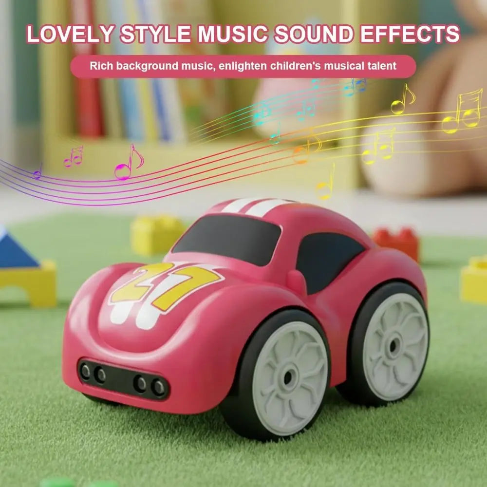 Creative Gift Rc-Controlled Magic Follows Line Car with 5 Play Modes Rechargeable Magic Mini Bus Toy Pig Pattern Magic Mini Bus