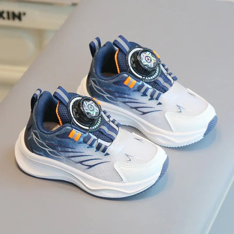 Tenis Child Shoe Casual Sneaker for Boy Kid Shoe for Girl Rotating Buttons Running Shoe for Girl Soft Sole Mesh Braeathable Shoe