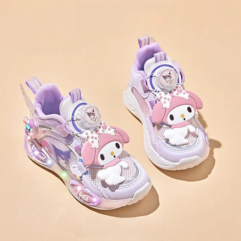 Kids'Casual Shoes Sneakers Mesh For Girls Cartoon My Melody Breathable Anti-slip Soft Bottom Pruple Pink Size 26-35