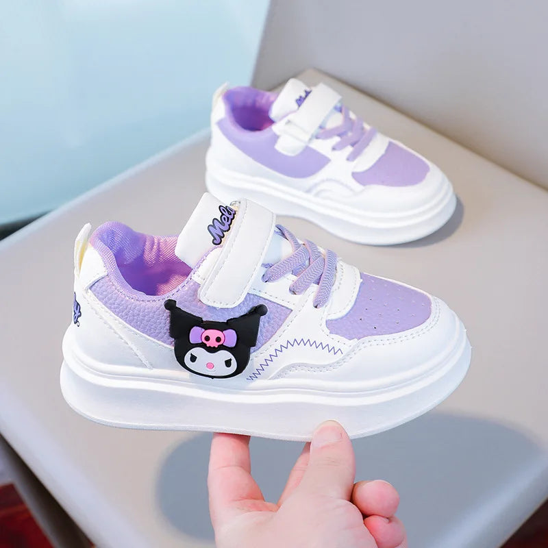 Sanrio Children Cartoon Kawaii Kuromi Melody Casual Board Shoes Spring Autumn Casual Sneakers Anti Slip Soft Sole Sports Shoes
