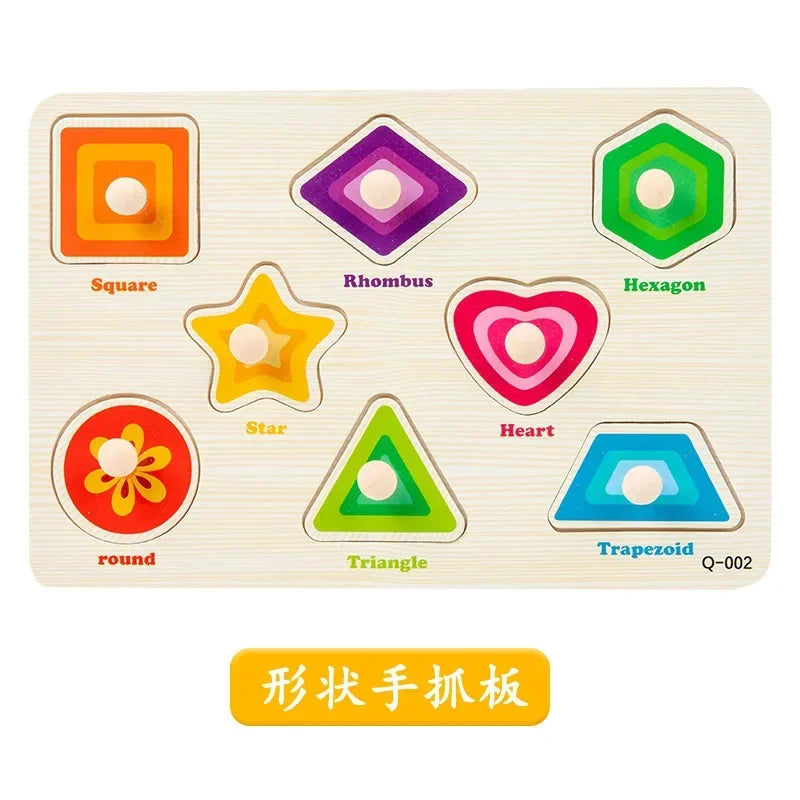 Wooden Puzzles for Toddlers Montessori Baby Learning Alphabet Number Shape Puzzle Toys Kids Educational Matching Board Wood Game