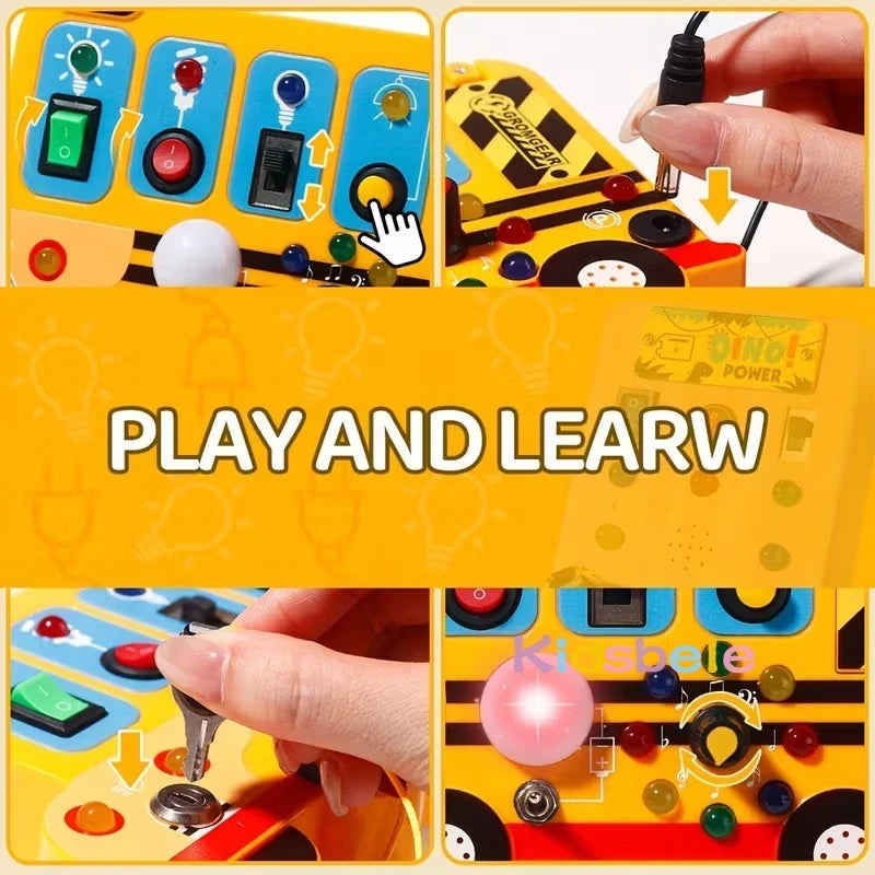 Montessori Busy Board for Toddlers – Sensory Activity Board for Fine Motor Skills