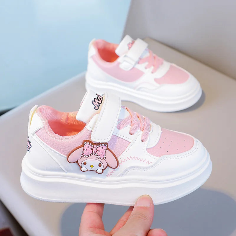 Sanrio Children Cartoon Kawaii Kuromi Melody Casual Board Shoes Spring Autumn Casual Sneakers Anti Slip Soft Sole Sports Shoes