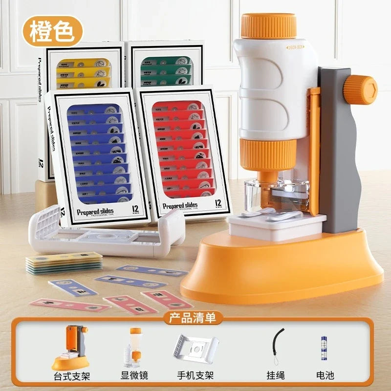 High definition 1200 times microscope toy set for primary and secondary school students science experiment puzzle science and