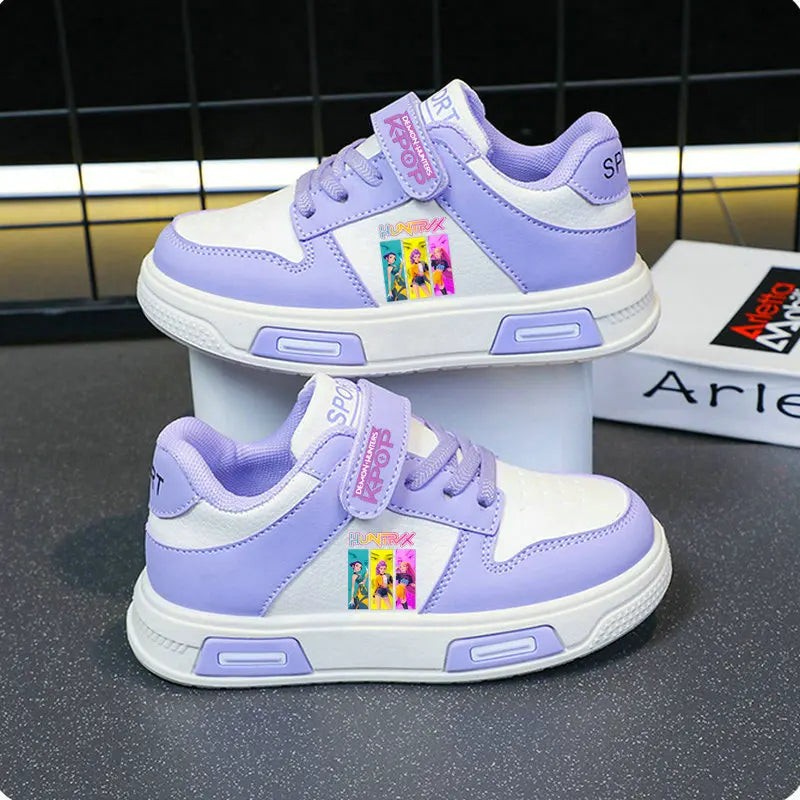 Kpop Demon Hunters Kids shoes Children Sneakers For Girls Shoe Autumn White Shoe Casual Running Shoe Anti Slip Soft Sole Tenis