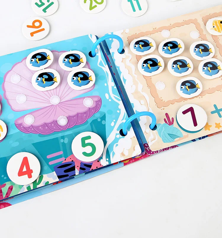 Busy Book for Kids, Animals Vehicles Dinosaurs Stickers, Matching Number & Letter Games, Interactive Learning Activity Book