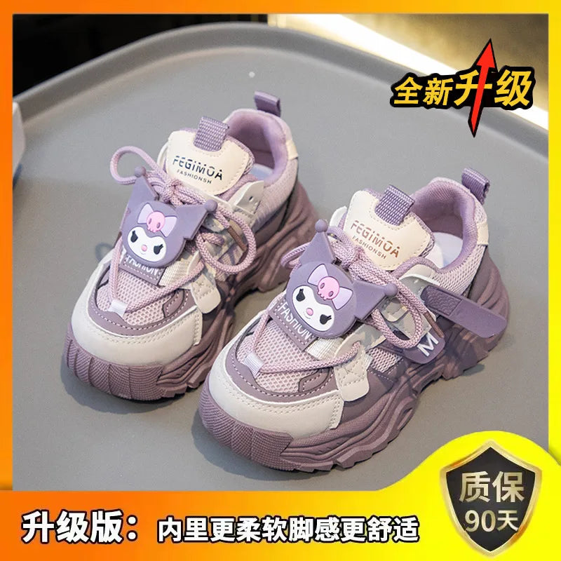 Anime Girls Kuromi Autumn New Board Shoes Sanrio Sports Dad Shoes Children Cartoon Kawaii Comfortable Breathable Casual Shoes