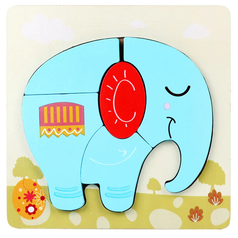 Wooden Baby 3d Puzzles For Kids Child Montessori Toys Dinosaur Animal Wooden Puzzle Game Educational Toys For Children P407