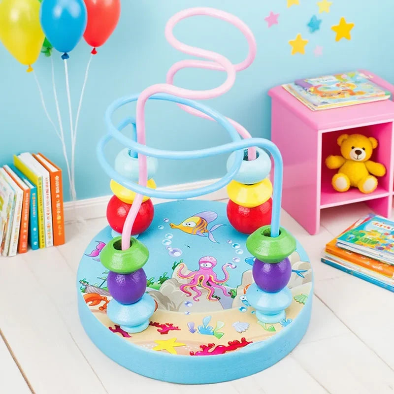 Children Wooden Toys Shape Matching Kids Montessori Early Education Toy Clock Rainbow Tower Caterpillar Around Beads Gifts TMZ