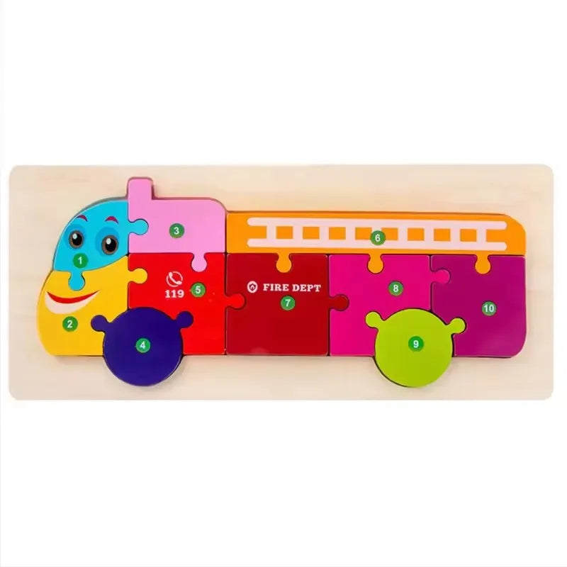 Baby Toys Wooden Puzzle Cute Animals Shape Matching 3D Puzzle Board Game Wooden Montessori Toys For Children Gifts
