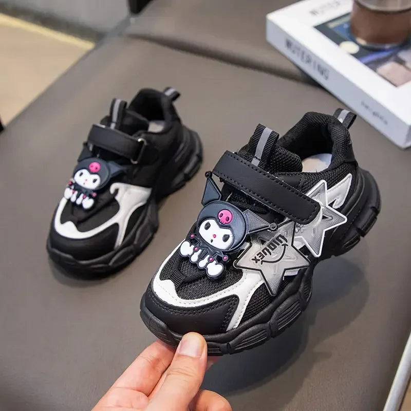 Sanrio Kuromi cute girls breathable, lightweight, comfortable and non-slip cartoon spring and autumn sports mesh running shoes