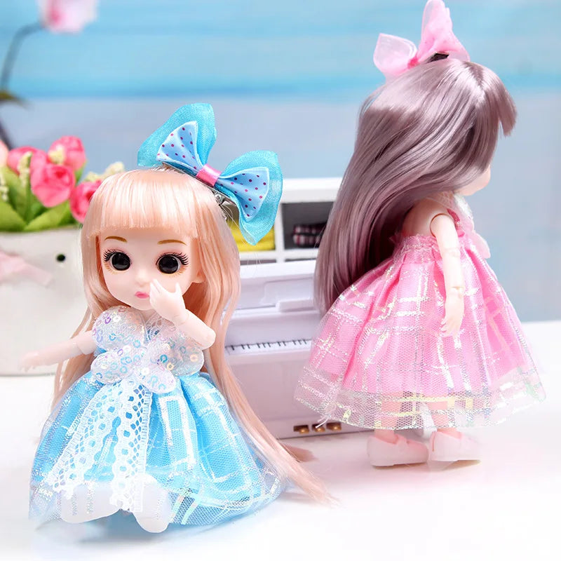 17cm Dolls 1/8 BJD Doll Princess Dress Up Boneca Children's 13 Joints Toys Dolls for Girls Dolls Multi-joint Kids Birthday Gifts