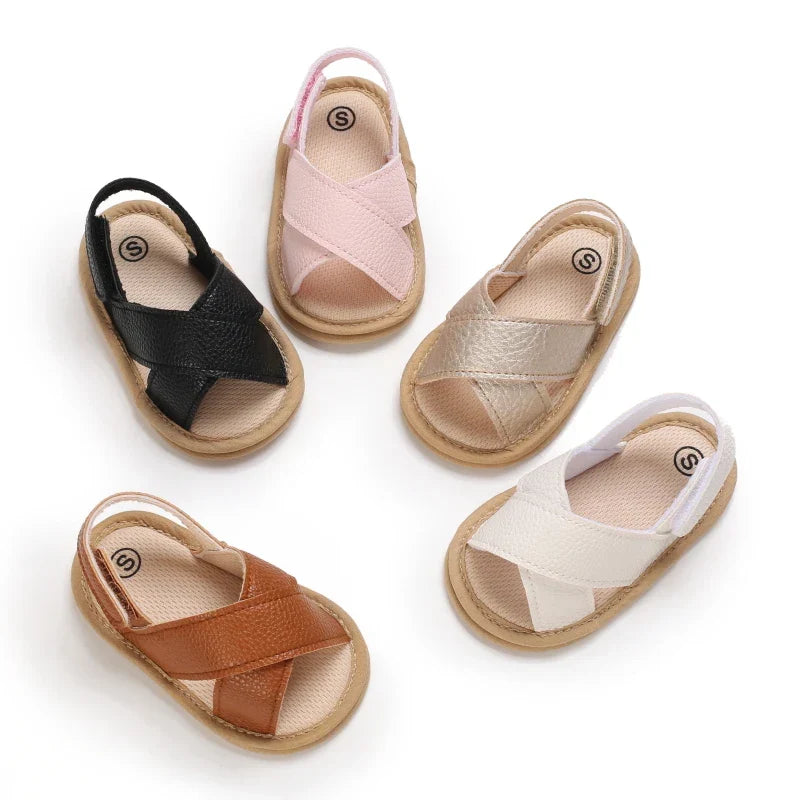 Casual Cute Solid Color Open Toe Sandals For Baby Boy Girls Breathable Lightweight Walking Shoes For Spring And Summer